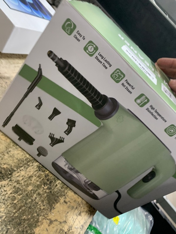 Photo 1 of **IT LEAKS SOME WATER** Handheld Steam Cleaner, Portable Steamer for Cleaning with 18PCS Accessories, 12s Fast Heating, Pressurized Steam Cleaner for Home, Kitchen, Bathroom, Car Detailing, Window, and Clothes, Green