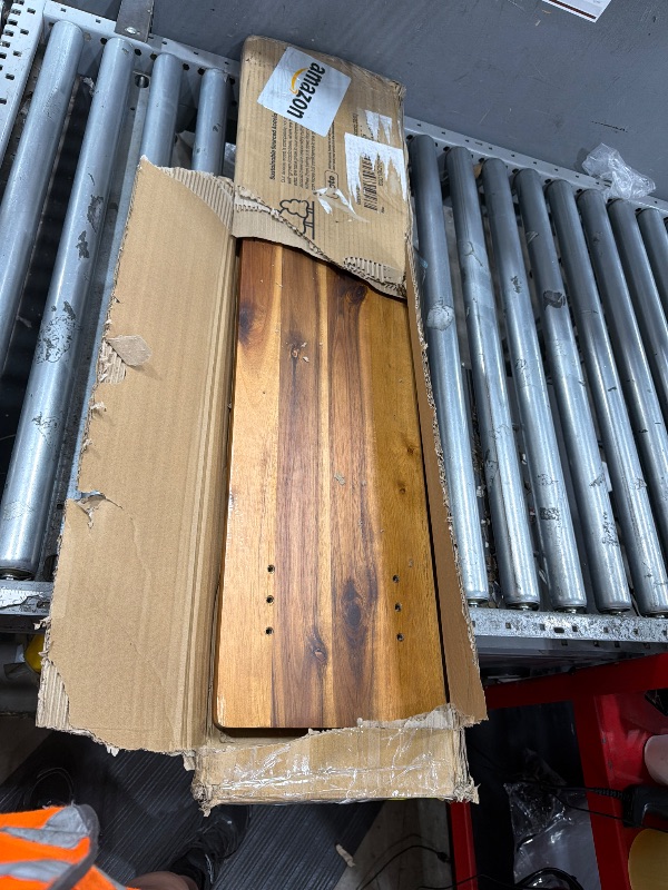 Photo 1 of **MISSING FEET FOR WIDTH ADJUSTMENT** TINAMO 39" L Acacia Wood Bathtub Tray with Adjustable Width & Phone Slots