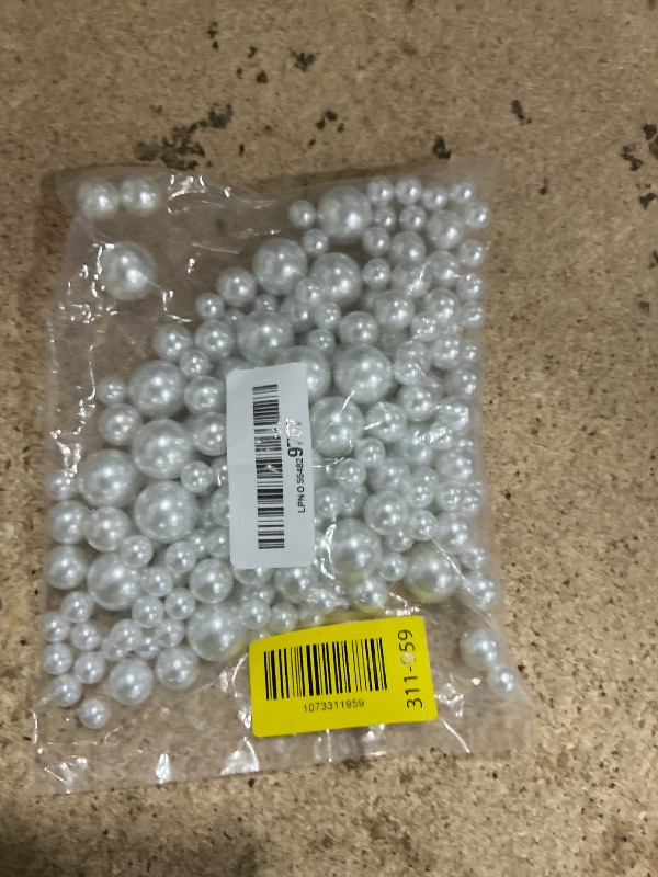 View 2 of Pure White Vase Fillers, Pearls Bead for Centerpieces Vases, 10/14/20 MM No Hole Beads, Fake Pearls for Wedding Birthday Anniversary Theme Party Table Centerpieces Decor