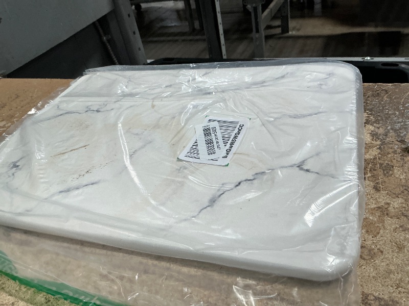 Photo 1 of **NEEDS CLEANING**Plentio Quick Dry Stone Drying Mat for Kitchen Counter, Water-Absorbent Diatomaceous Dish Drying Mats, Multi-Purpose Stone Drying Tray for Cups Dishes Bottles, Carrara White Marble