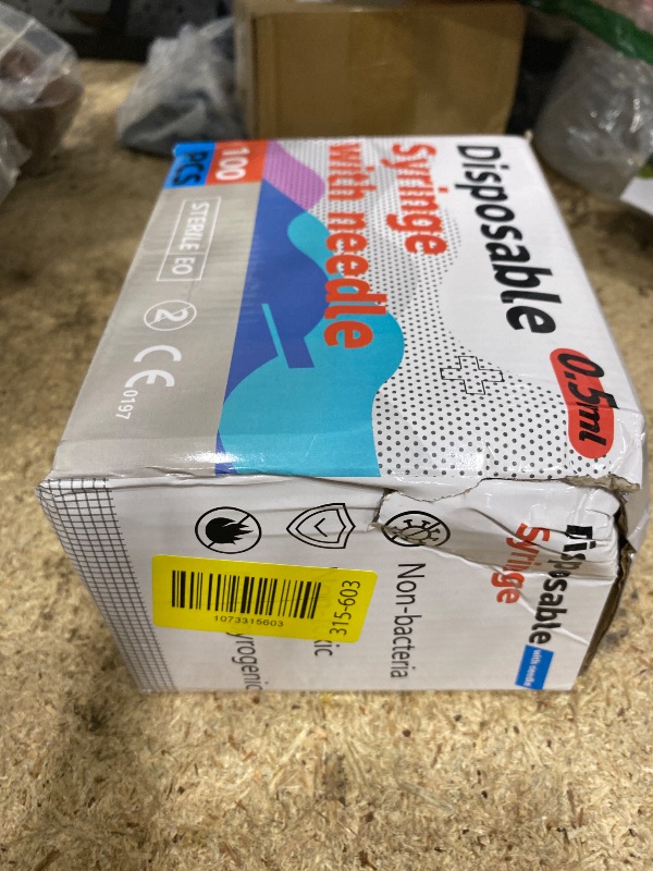 Photo 1 of 0.5ML Syringe, Lab Supplies Syringes 31G 5/16 Inch, Individually Wrapped, Pack of 100