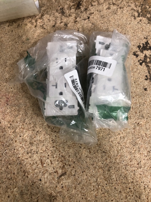 Photo 1 of *2 PACK* Leviton Lever Edge 20 Amp Tamper-Resistant Duplex Wall Outlet, E5825-W, White