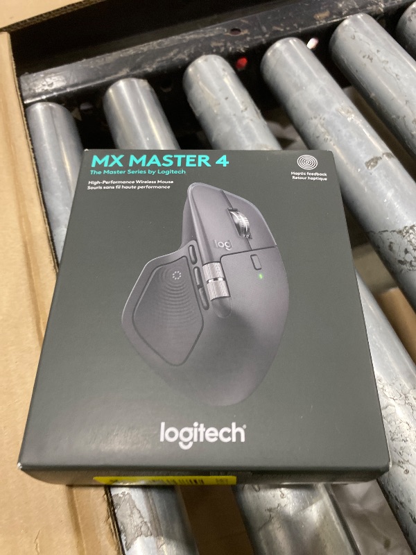 Photo 1 of Logitech MX Master 4, Ergonomic Wireless Mouse with Advanced Performance Haptic Feedback, Ultra-Fast Scrolling, USB-C Charging, Bluetooth, Windows, MacOS - Graphite
