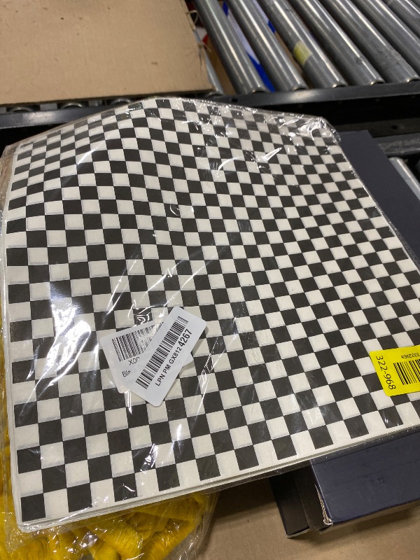 Photo 1 of 100pcs Deli Paper Sheets 12x12", Premium Food Basket Liners, Grease Resistant Wax Sheets for Food, Classic Black Checkered Sandwich Wrapping Paper for Party, Festival and Outdoors, JIRNGLA