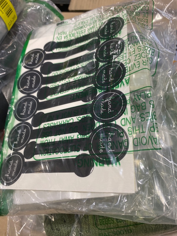 Photo 1 of (200Pcs)100pcs Translucent Plastic Bags/Bakery Bags with 100pcs Hand made Stickers for Cookie Cake Chocolate Candy Snack Wrapping Good for Bakery Party Supplies