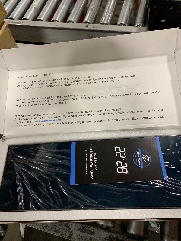 Photo 1 of CHKOSDA LED Large Digital Wall Clock, Oversize Wall Clock with 6” Numbers, Remote Control Count up/Countdown Timer Clock, Auto Dimmer, Big Calendar and Thermometer(Red)