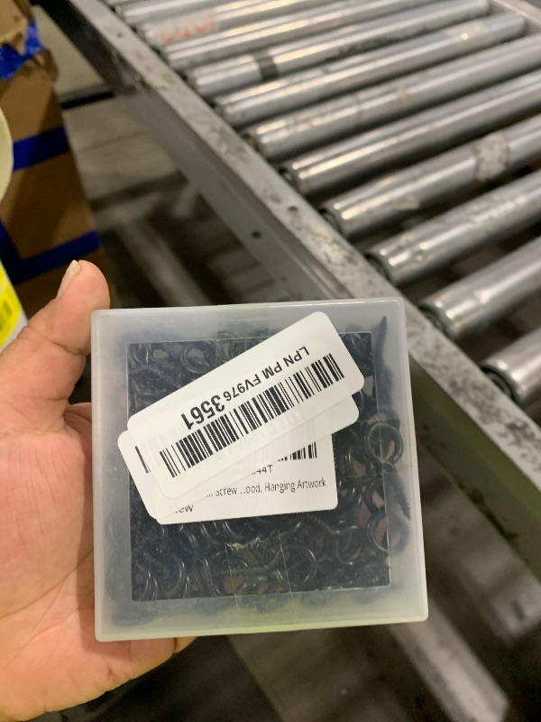 Photo 1 of 1 Inch Black Screw Eyes, 100 Pcs Metal Screw Hooks, Self Tapping Eyelet Bolts for Wood, Hanging Artwork