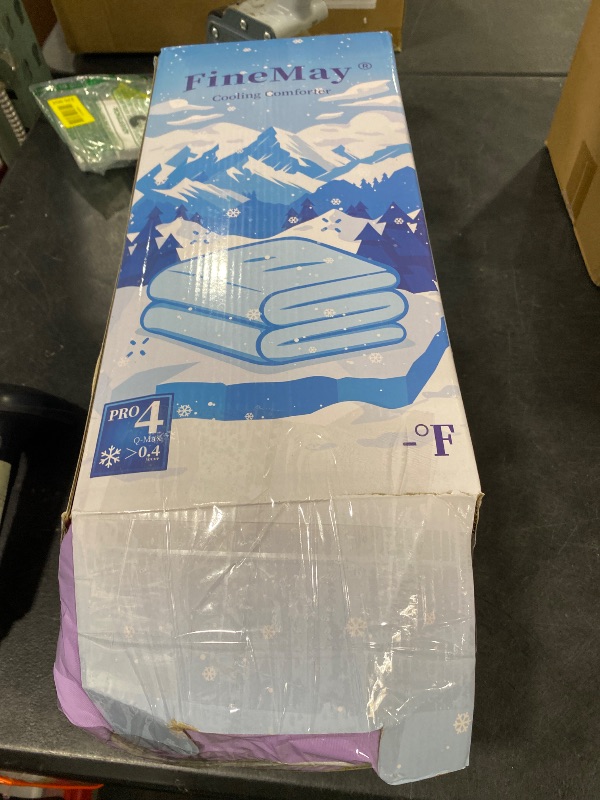 Photo 1 of FineMay Cooling Comforter King Size, Double-Sided Cooling Blanket for Hot Sleepers & Night Sweats, Arc-Chill Q-Max > 0.4 Breathable Ice Blanket, Lightweight Cold Comforter (108''x90'', Purple)