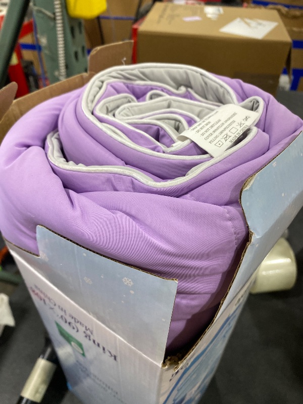 Photo 1 of FineMay Cooling Comforter King Size, Double-Sided Cooling Blanket for Hot Sleepers & Night Sweats, Arc-Chill Q-Max > 0.4 Breathable Ice Blanket, Lightweight Cold Comforter (108''x90'', Purple)