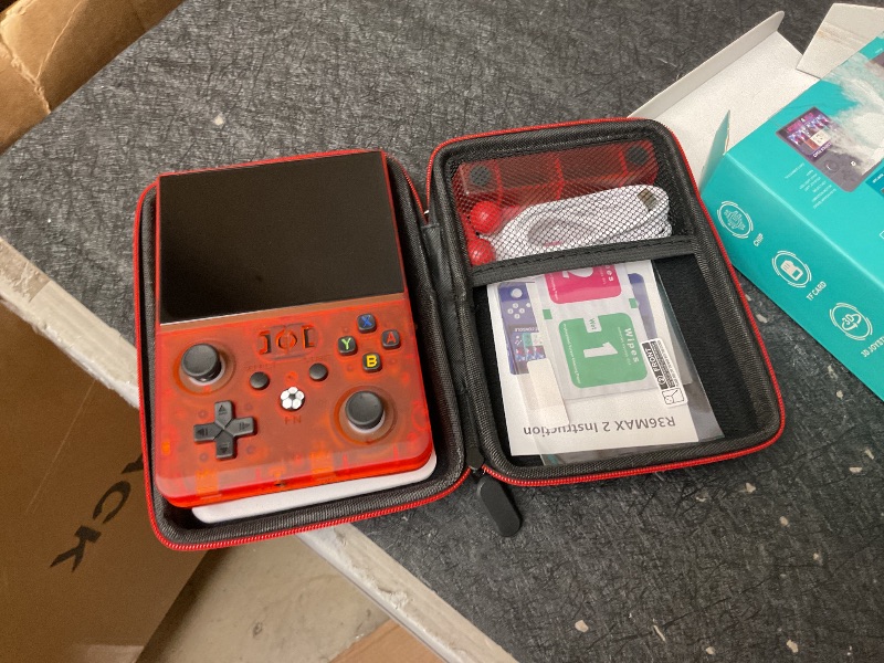 Photo 1 of Newest R36MAX ? 4.5 Inch Retro Handheld Game Console,1024x768 IPS HD Screen,128G Built-in 22000+ Classic Game,Portable Open Source Linux System,4000mAh Battery with Arcade Joysticks*2 (Red)