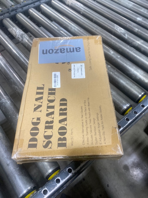 Photo 1 of Solid Bamboo Dog Nail Scratch Board – 5 Adjustable Angles for Trimming & Filing – Includes Clip-On Silicone Treat Pouch for Training