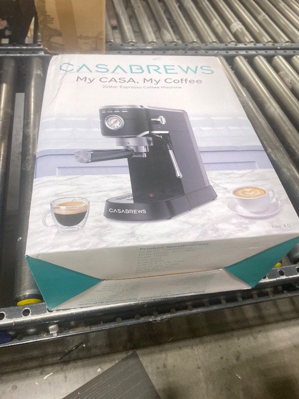 Photo 1 of CASABREWS CM5418 Espresso Machine 20 Bar, Stainless Steel Espresso Maker with Milk Frother, Compact Cappuccino Machine for Home, Small Espresso Coffee Machine for Latte, Black