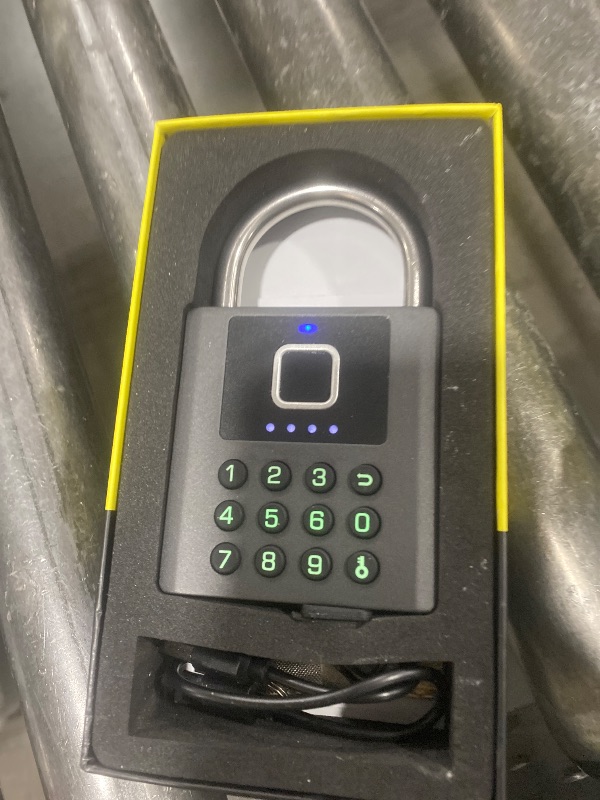 Photo 1 of eLinkSmart Fingerprint Padlock Outdoor, Heavy Duty Smart Lock with Bluetooth APP Remote Authorization, 9 Digit Button Password & Temporary Code, IP67 Weatherproof for Shed Gate Fence Truck Locker