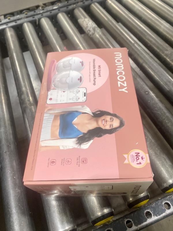 Photo 1 of Momcozy M5 Smart APP Controlled Wearable Breast Pump, Hands-Free Wireless Electric Pump, 3 Modes 9 Suction Levels, BPA-Free, Portable Lightweight, 24mm Flange, 2-Pack Quill Gray