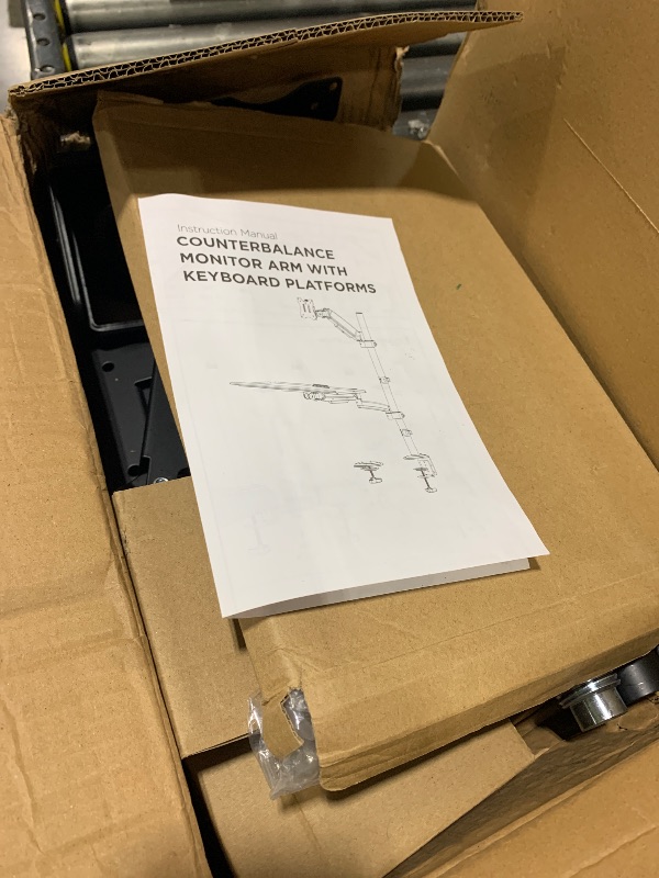 Photo 1 of  VIVO Sit-Stand Height Adjustable Pneumatic Spring Arm Keyboard Tray Desk Mount for 1 Screen up to 32 inches STAND-SIT1B 