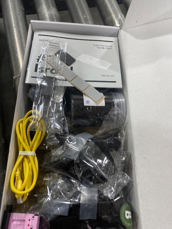 Photo 1 of KBDcraft 07Israfel 50% Ergo-Split Low-Profile Mechanical Keyboard, 56-Key Ortho, Lego-Compatible Case, Wired, Linear Switch, Gasket Mount, Hot-Swappable, RGB, QMK, Vial, Full Kit, (Black)