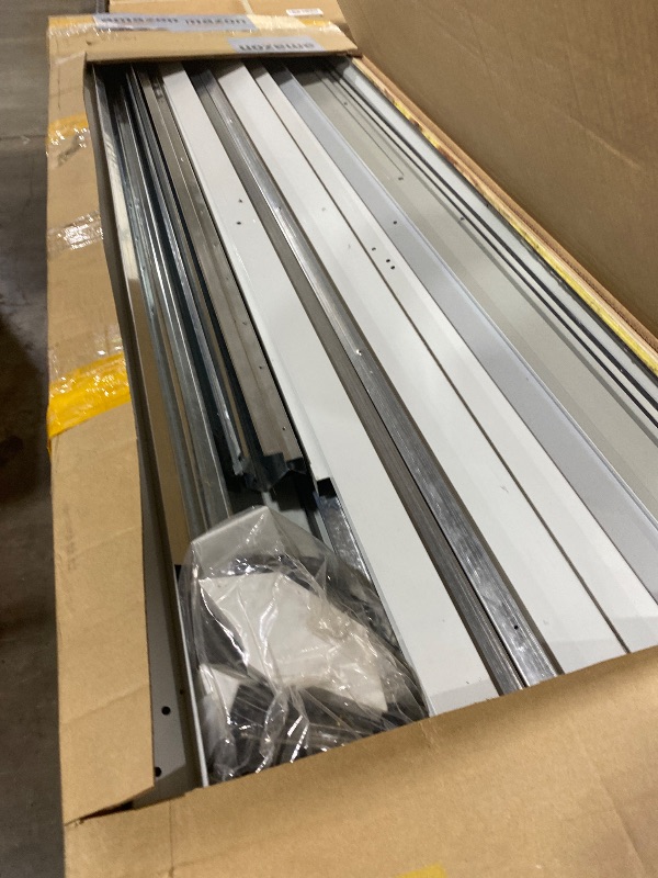 Photo 1 of 9x4 FT Outdoor Storage Shed with Acrylic Windows, Utility Tool Shed Metal Storage Garden Shed with Door & Lock for Bike Storage, Waterproof Trash Shed for Backyard Garden Patio, Dark Dray