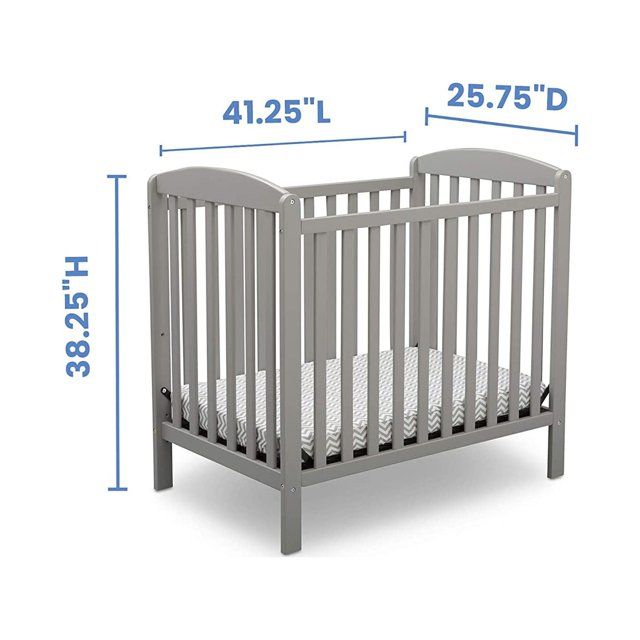 Photo 1 of Delta Children NEW Gateway Mini Convertible Baby Crib with Mattress, Grey