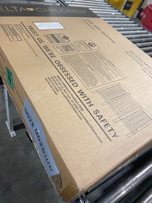 Photo 1 of Delta Children NEW Gateway Mini Convertible Baby Crib with Mattress, Grey