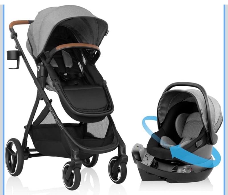 Photo 1 of Evenflo Shyft Intuiti Travel System with Revolve180 LiteMax™ NXT Rotating Rear-Facing Lightweight Preemie and Infant Car Seat 3-30 lbs. (Fossil Gray)