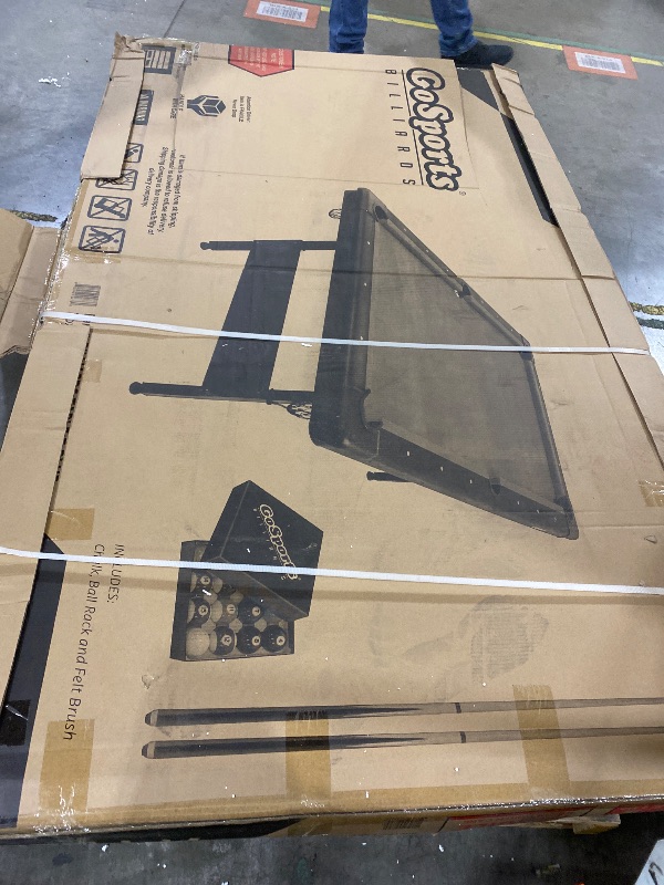 Photo 1 of GoSports 6, 7, or 8 ft Billiards Tables - No Assembly, Choose Your Color - Portable Pool Table Includes Full Set of Balls, 2 Cue Sticks, Chalk and Felt Brush
