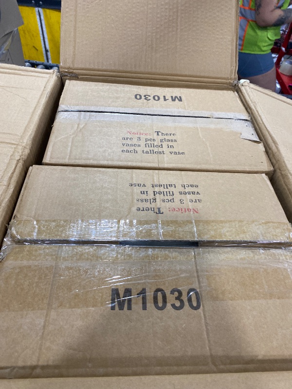 Photo 1 of 48 Pack Thick Glass Cylinder Vases 4,6,9,12 Inch Tall Clear Flower Vase Hurricane Floating Candle Holder for Table Centerpiece Wedding Home Decor