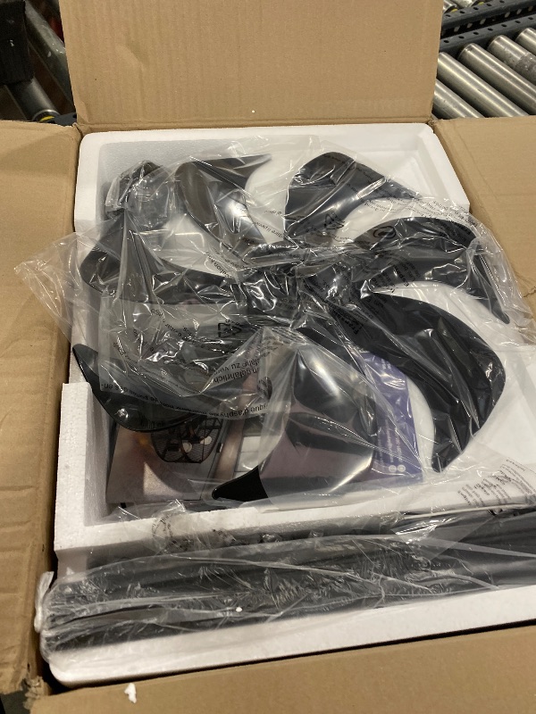 Photo 1 of DLLT Caged Ceiling Fan with Lights: 26" Bladeless Fandelier Ceiling Fans with Light and Remote - Black Industrial Chandelier Enclosed Fan Light for Bedroon Living Dining Room Kitchen