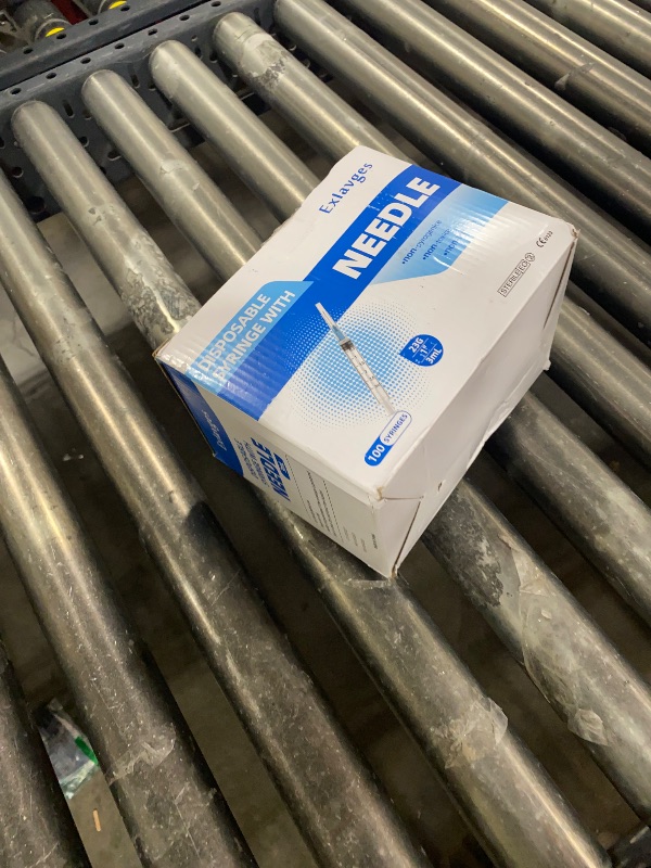 Photo 1 of 100 Pack Disposable 3ml/cc Lab Syringes with 23Ga 1 Inch Needle Luer Lock, Individually Sealed Packed
