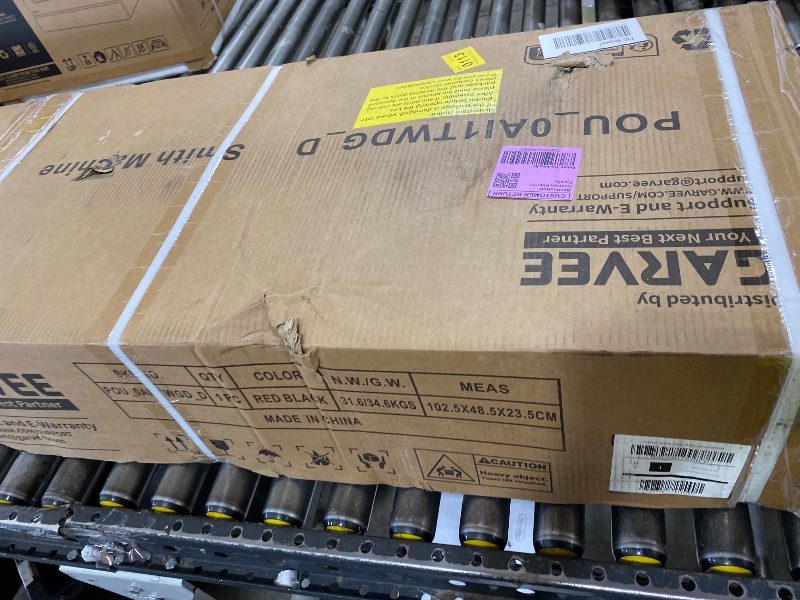 Photo 1 of Garvee All-in-One Smith Machine Home Gym – Power Rack, Squat Cage, Dual Lat Pulldown, Cable Crossover & Adjustable Bench – Compact Full-Body Strength Trainer, Red & Black Set