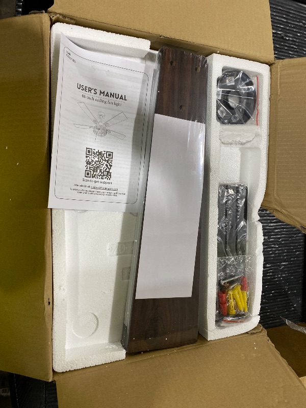 Photo 1 of 1 Pack Farmhouse 48 Inch Ceiling Fans with Lights, Black Industrial Caged Ceiling Fans for Bedroom Living Room, Double-Sided 5 Blades Rustic Ceiling Fan-Black