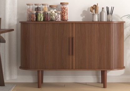 Photo 1 of *************MISSING HARDWARE**********Sideboard Buffet Cabinet with 2 Sliding Tambour Doors
