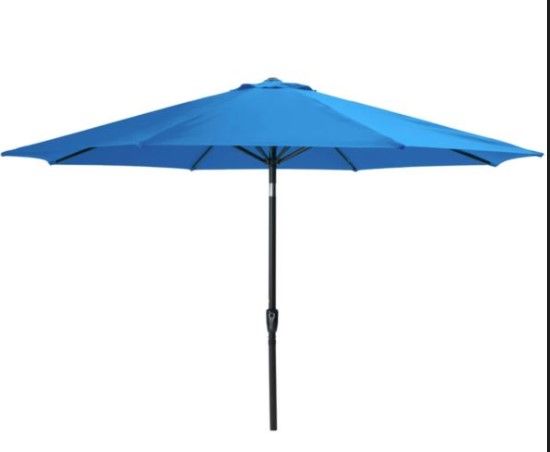 Photo 1 of 13-Foot Market Umbrella w/Crank Lift & Tilt - Blue (BASE NOT INCLUDED)