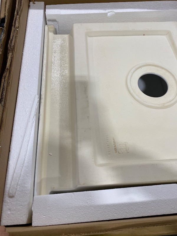 Photo 1 of Sinkology Parker 26 Inch White Fireclay Quick-Fit Drop-In Kitchen Sink, Single Bowl, 1 Faucet Hole, Apron Front, Undermount Installation, Fits 29 Inch Cabinet, Surefire Finish
