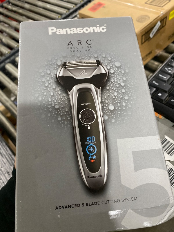 Photo 1 of Panasonic ARC5 Electric Razor for Men with Pop-Up Trimmer, Wet/Dry 5-Blade Electric Shaver with Intelligent Shave Sensor and Multi-Flex Pivoting Head – ES-LV65-S (Silver)