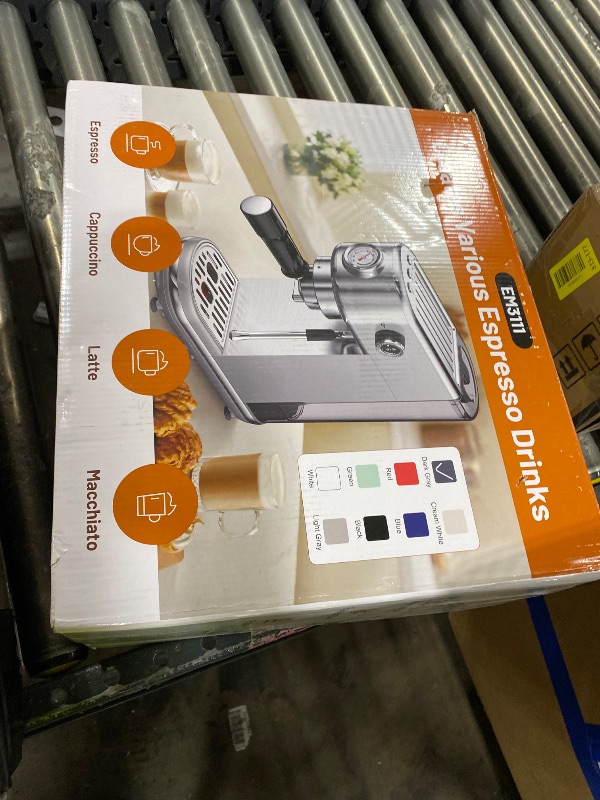 Photo 1 of atatix 20 Bar Espresso Machine with Milk Frother, Compact Espresso Maker, Stainless Steel Coffee Machine with Precise Temp Control & 44oz Removable Water Tank for Latte, Cappuccino, Dark Grey