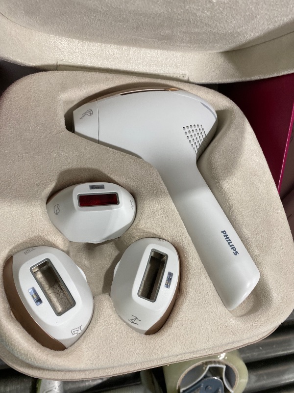 Photo 1 of Philips Lumea 9000 Series IPL Hair Removal Device, Visible Permanent Laser Hair Reduction Done at Home, for Women & Men, SenseIQ Technology, 4 Attachments for Body, Face, Bikini & Underarms, BRI984/03