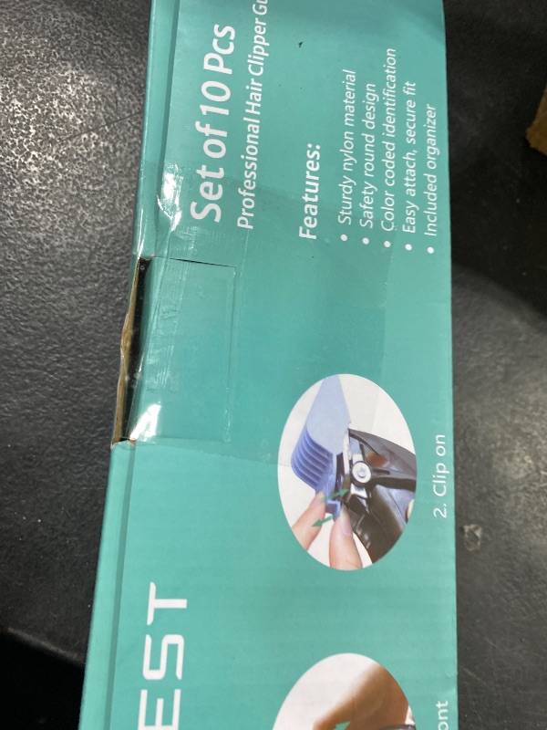 Photo 1 of 10 Professional Hair Clipper Guards Cutting Guides Compatible with Most Wahl Clippers with Organizer, Color Coded Clipper Combs Replacement - 1/16" to 1"