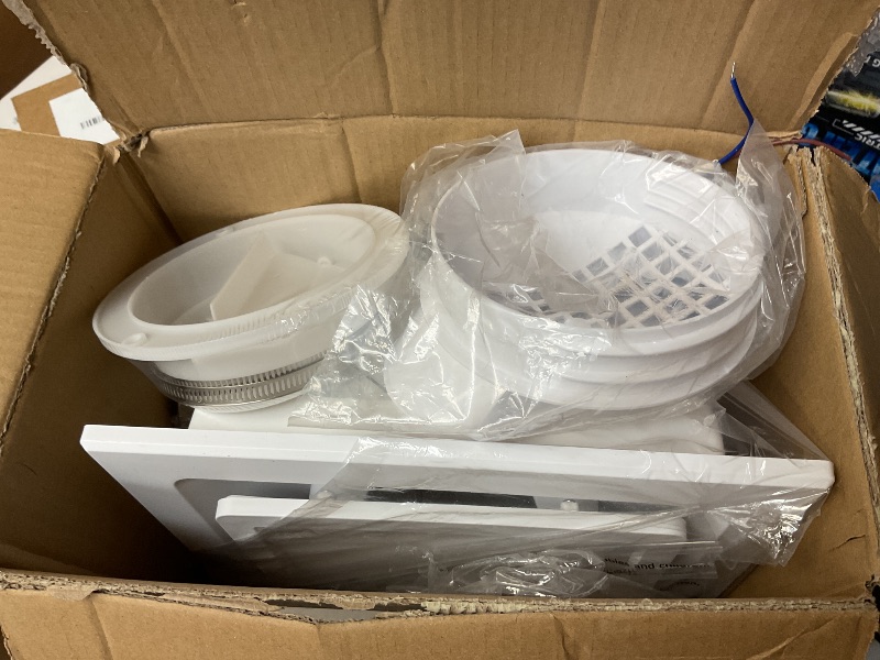 Photo 1 of 12" Ultra Quiet Bathroom Exhaust Fan with Color adjustable Light,3000K,4500K,6000K Square LED Combo,0.7 Sones 141CFM,Ceiling Ventilation Fan,for Bathroom, Office, Home (3 Adjustable Colors LED)