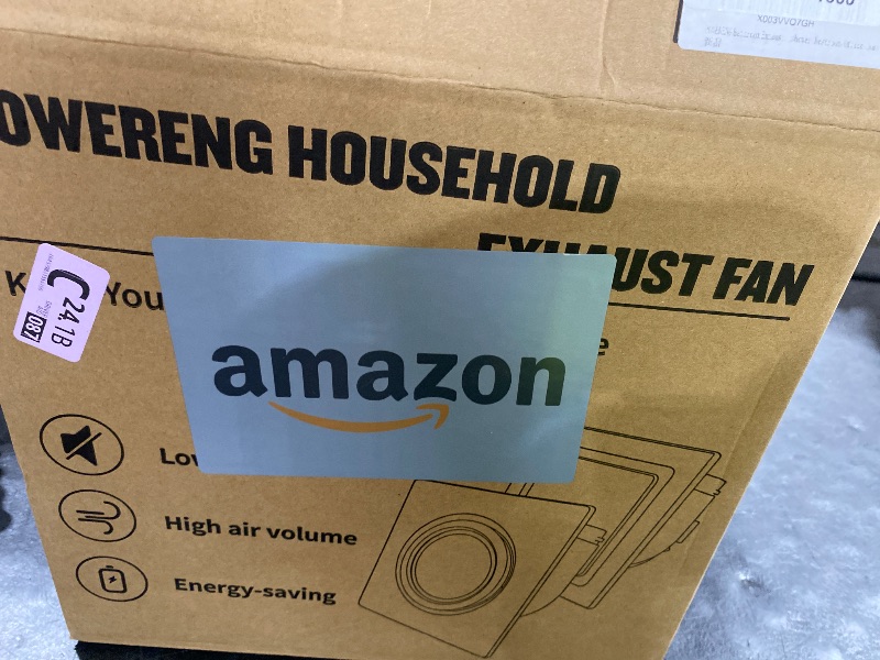 Photo 1 of 12" Ultra Quiet Bathroom Exhaust Fan with Color adjustable Light,3000K,4500K,6000K Square LED Combo,0.7 Sones 141CFM,Ceiling Ventilation Fan,for Bathroom, Office, Home (3 Adjustable Colors LED)