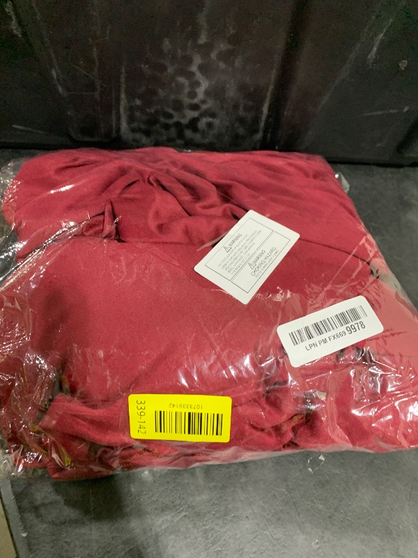 Photo 1 of 10 x 7 Feet Burgundy Backdrop Curtain for Partie, Background Curtains for Photoshoot, Birthday, Wedding, Halloween, Thanksgiving, Christmas Day, New Year Party Decorations 5Ft x 7Ft, 2 Panels