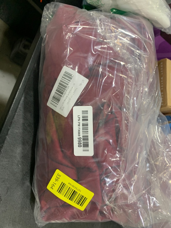 Photo 1 of 10 x 7 Feet Burgundy Backdrop Curtain for Partie, Background Curtains for Photoshoot, Birthday, Wedding, Halloween, Thanksgiving, Christmas Day, New Year Party Decorations 5Ft x 7Ft, 2 Panels