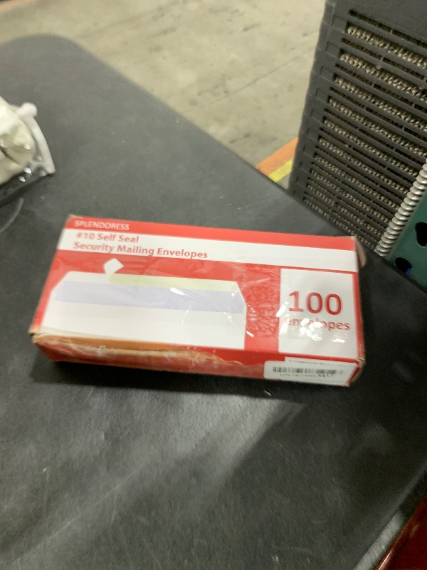 Photo 1 of #10 Envelopes Letter Size Self Seal | 100 Business Mailing Security Peel and Sealing Envelope | 100% Tinted | no 10 White Windowless Legal Regular Plain Envelops Pack | 4-1/8 x 9-1/2 Inches | 24 LB