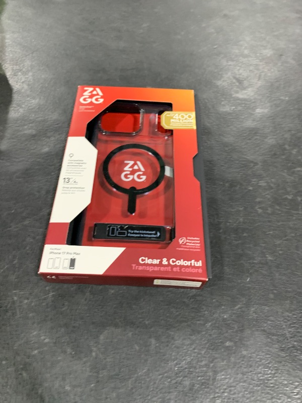 Photo 1 of ZAGG Santa Cruz Snap Case with Kickstand for iPhone 17 Pro Max - Jet Black, Drop Protection (13ft/4m), MagSafe Charging Compatible, ClearGuard Anti-Yellowing Technology, Scratch Resistant Phone Case