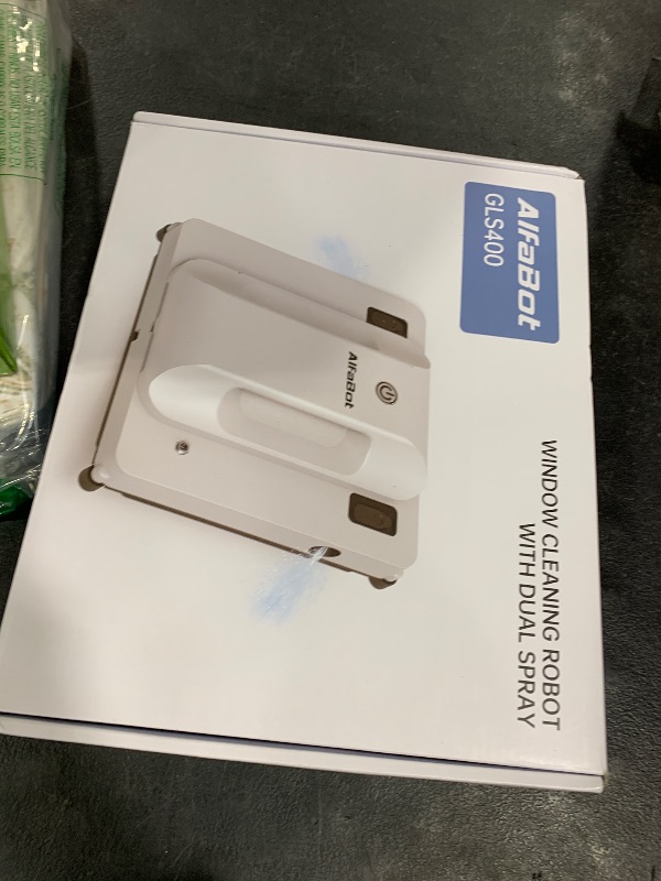 Photo 1 of AlfaBot Window Cleaner Robot, Upgraded Intelligent Dual Water Spray & 3800PA Suction Power Window Cleaner with Edge Detection Technology, Perfect for High-Rise Windows, Tiles and Glass, Outdoor Use