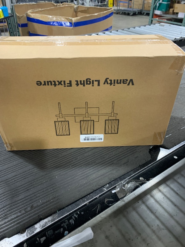 Photo 1 of Torondo Modern Crystal 3-Light Vanity Lights for Bathroom Gold Bathroom Lights Over Mirror Black and Gold Vanity Lighting Fixtures Square Shade Brass Wall Sconce (Bulbs Not Include)