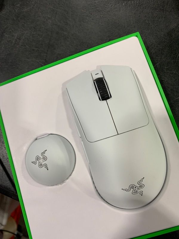 Photo 1 of Razer DeathAdder V4 Pro Wireless Gaming Mouse: 57g Lightweight - HyperSpeed Wireless Gen-2 - Optical Scroll Wheel - Optical Switches Gen-4 - Focus Pro 45K Sensor Gen-2 - Up to 150 Hr Battery - White