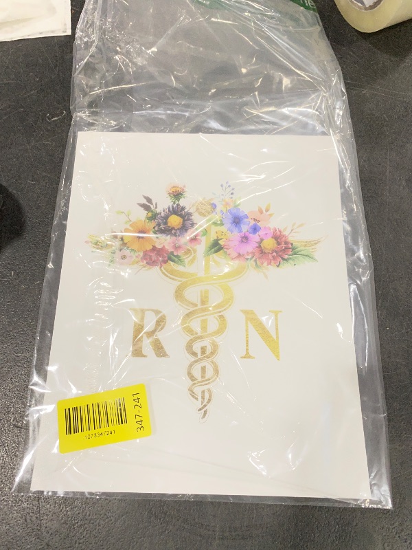 Photo 1 of Nurse Appreciation Wall Art - Medical Caduceus Decor - Graduation Gift for ER Registered Nurse, RN - Hospital, Clinic, Doctor Office Decoration - 8x10 UNFRAMED Vintage Shabby Chic Floral Poster Print