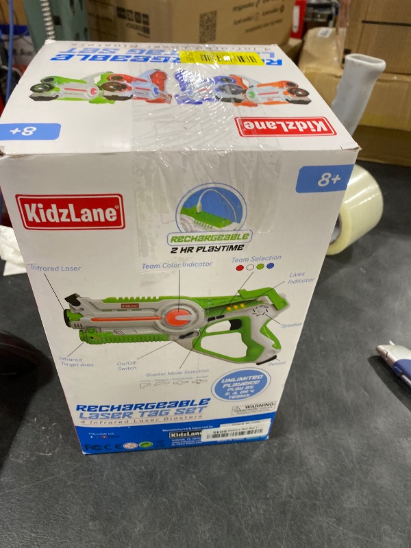 Photo 1 of Kidzlane - Rechargeable Laser Tag Guns Set of 4 - High-Tech Infrared Laser Tag for Kids and Adults with Realistic Sounds, Vibrations and LED Lights - 4-Team Multiplayer Game