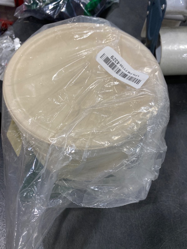 Photo 1 of [500 COUNT]Harvest Pack 7 inch Compostable Small Paper Plates, Round Disposable Heavy-Duty Dessert Plates, Natural Bagasse Biodegradable Small Cake Plate Bulk, From Eco-Friendly Sugarcane Plant Fibers