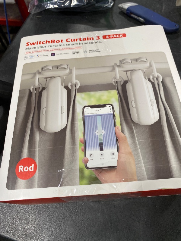 Photo 1 of SwitchBot 2025 Automatic Curtain Opener 3 Rod-Bluetooth Remote Control, WiFi&Smartphone Control, Upgraded High-Performance, Add Hub to Compatible with Alexa, Google Home, HomeKit